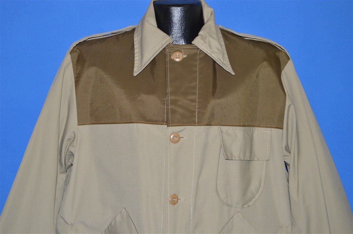 80s Saf-T-Bak Khaki Water Repellent Hunting Jacket Large product image 1