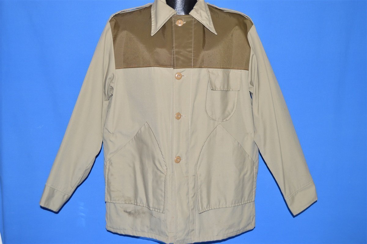 80s Saf-T-Bak Khaki Water Repellent Hunting Jacket Large product image 2