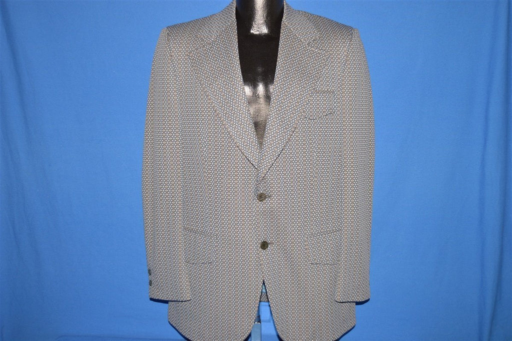 70s Blue White Brown Polyester Patterned Suit Jacket Medium product image 2