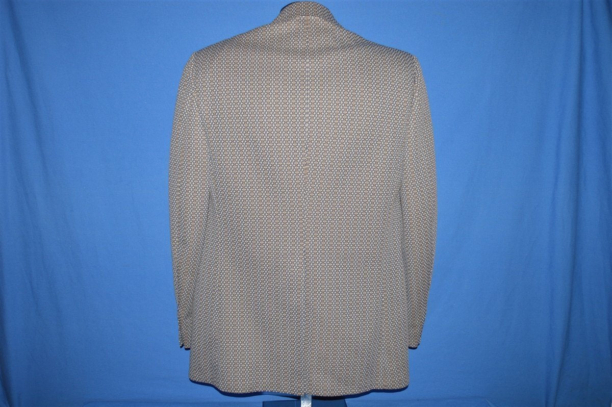 70s Blue White Brown Polyester Patterned Suit Jacket Medium product image 3