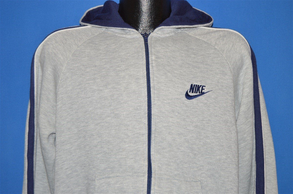 80s Nike Heather Grey Striped Track Jacket Medium product image 1