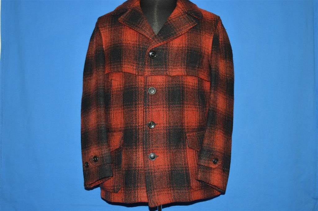50s Red Black Wool Mackinaw Checked Coat Large product image 2