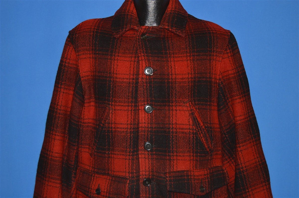 50s Red Black Mackinaw Wool Hunting Jacket Medium product image 1