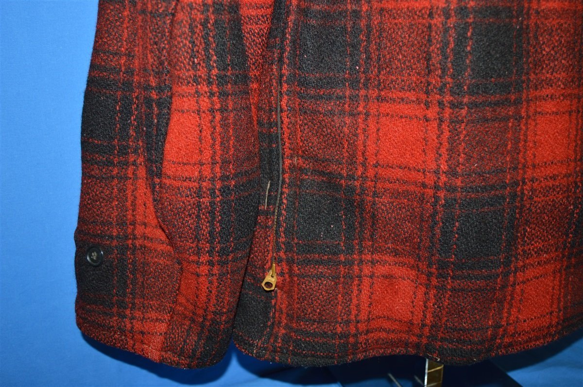 50s Red Black Mackinaw Wool Hunting Jacket Medium product image 4