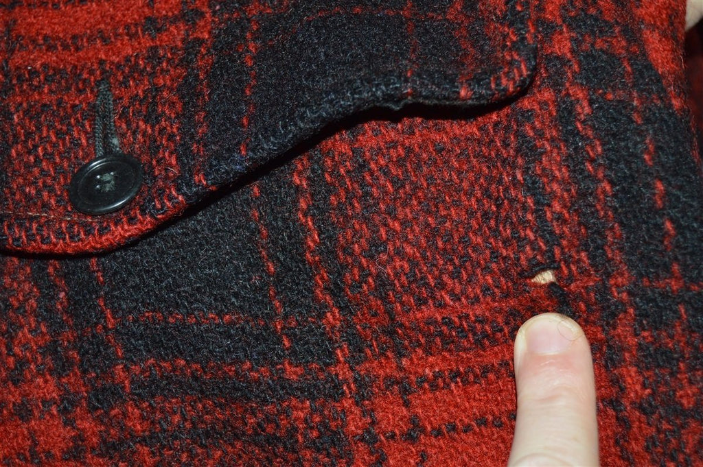 50s Red Black Mackinaw Wool Hunting Jacket Medium product image 5