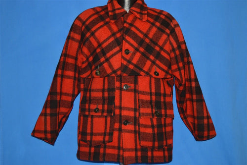 40s Double Mackinaw Black Red Check Coat Extra Large product image 2