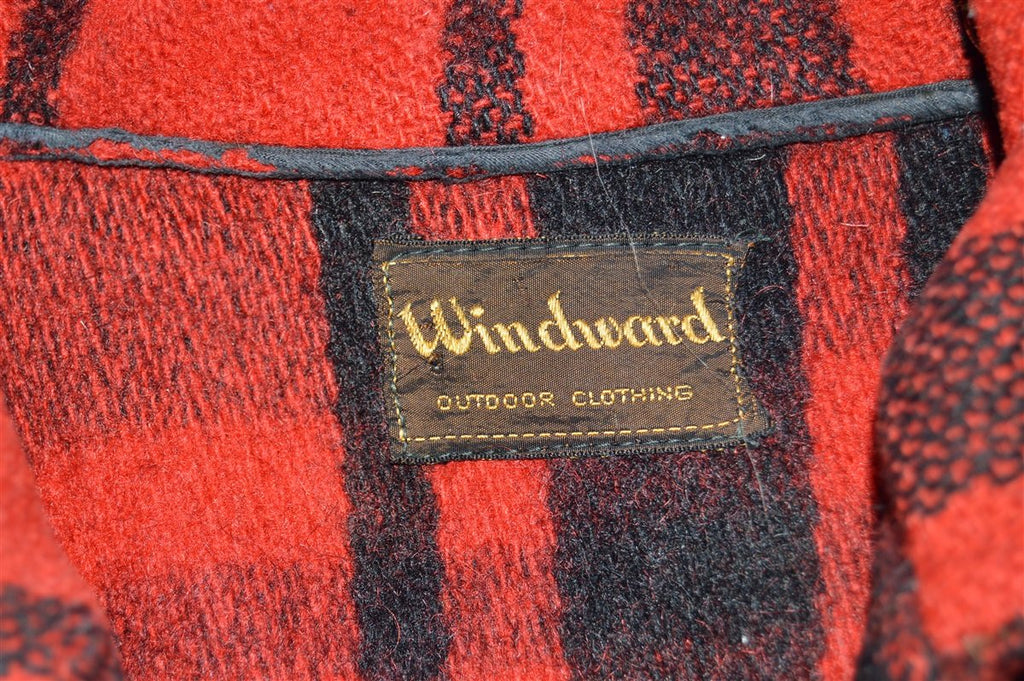 40s Double Mackinaw Black Red Check Coat Extra Large product image 6