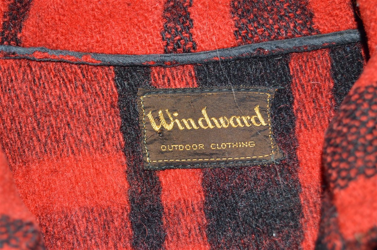 40s Double Mackinaw Black Red Check Coat Extra Large product image 6