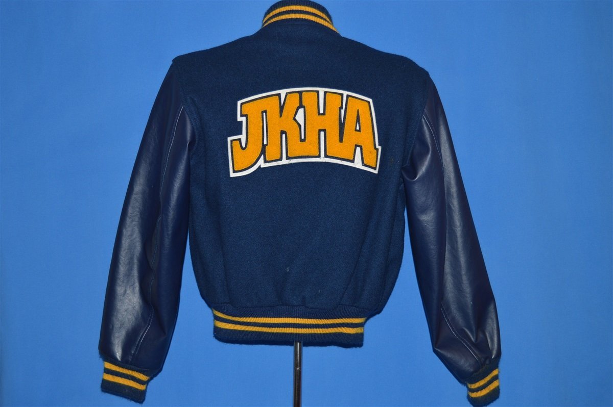 70s JKHA Wool Snap Up Letterman Jacket Youth Large product image 3