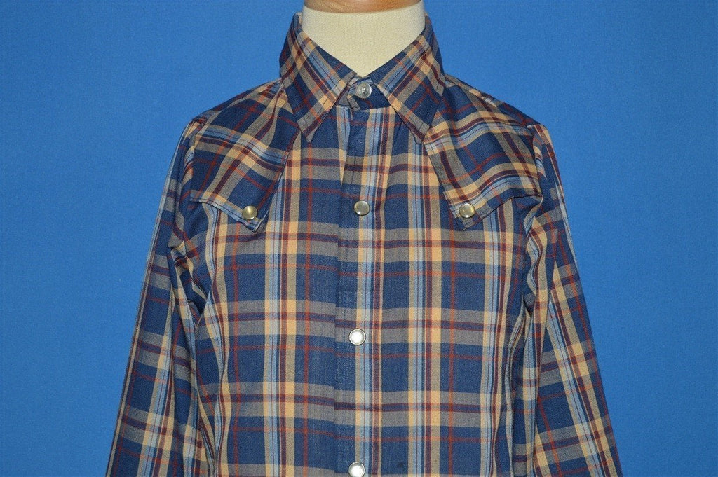 80s Winnie the Pooh Plaid Western Pearl Snap Shirt Youth product image 1