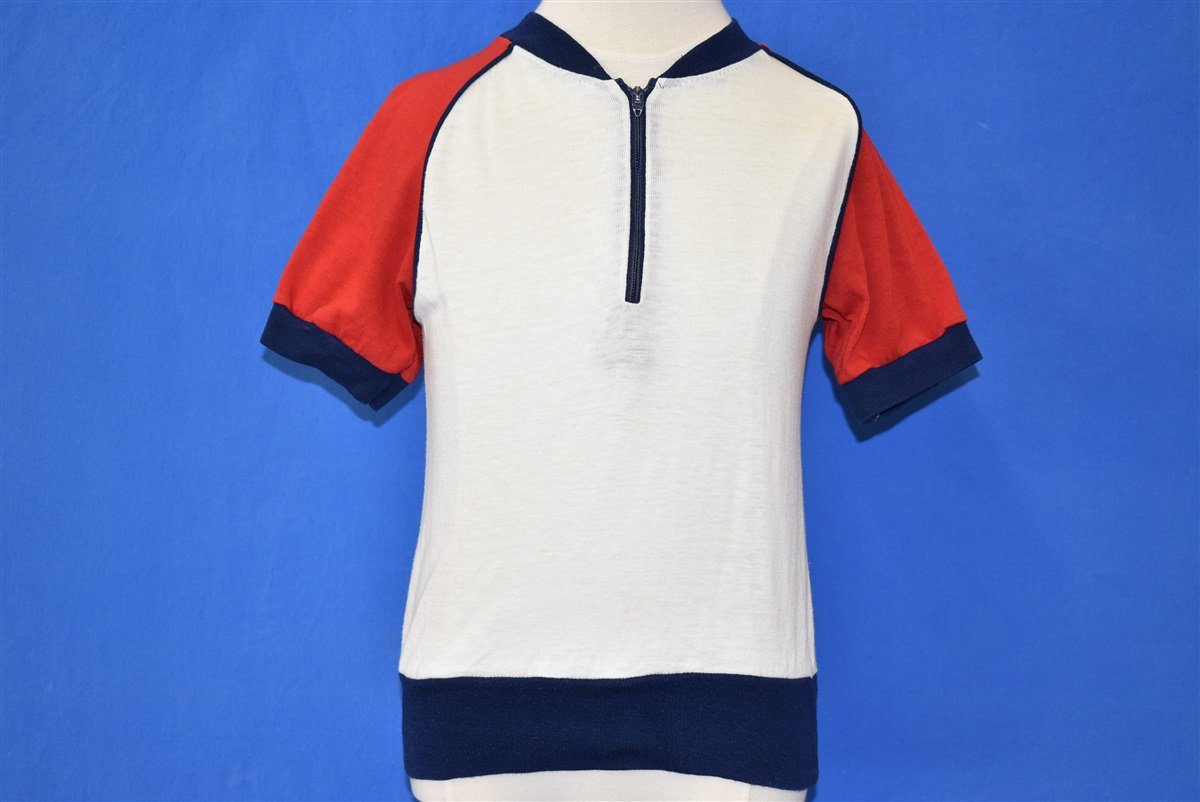 80s Red, White And Blue Half Zip t-shirt Youth Small product image 2