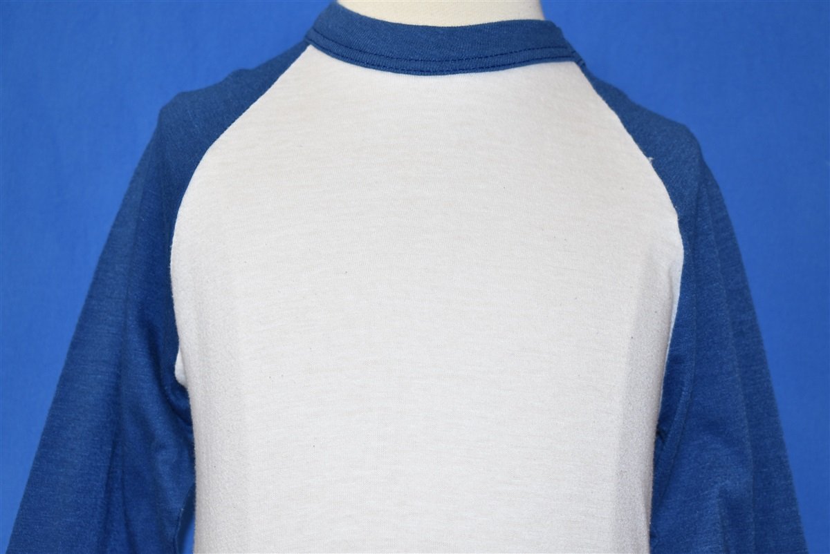 80s Blank White and Blue Raglan t-shirt Youth Small product image 1