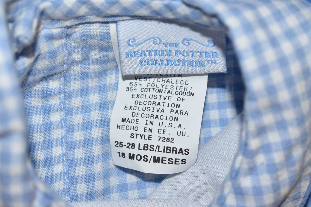 80s Blue Gingham Vest And Pants Baby One Piece 18 Months product image 6