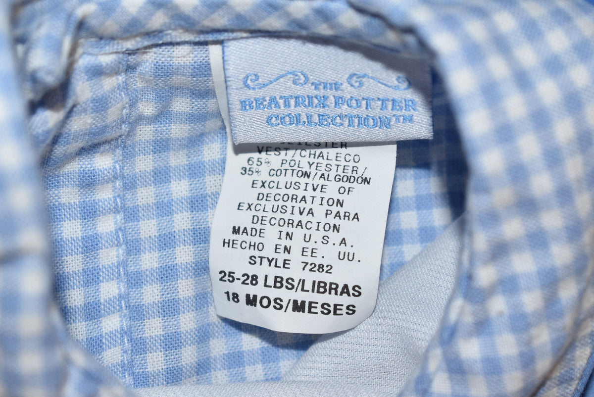 80s Blue Gingham Vest And Pants Baby One Piece 18 Months product image 6