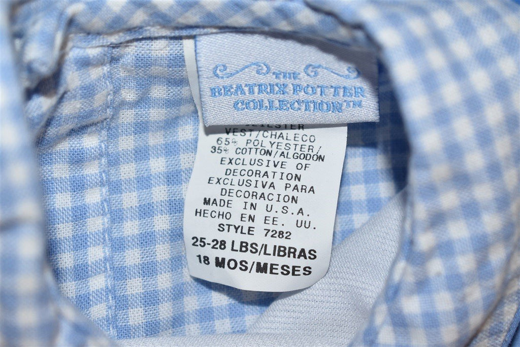80s Blue Gingham Vest And Pants Baby One Piece 18 Months product image 3