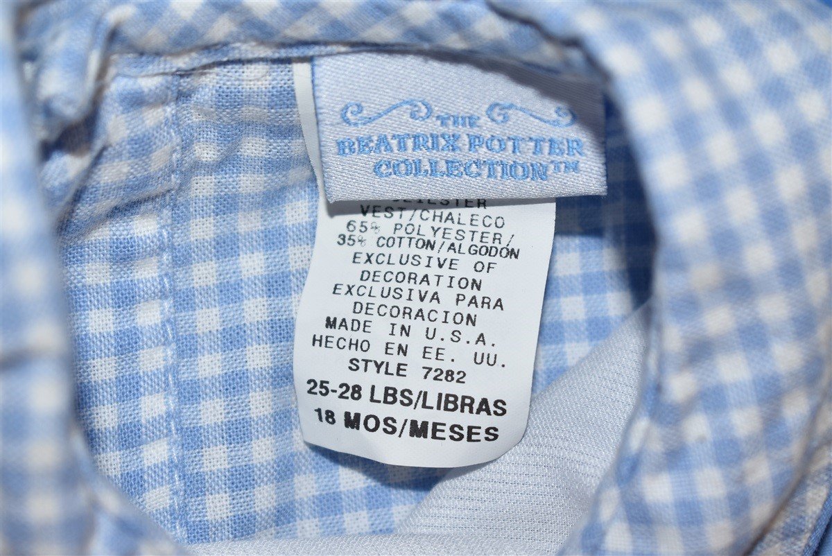80s Blue Gingham Vest And Pants Baby One Piece 18 Months product image 3