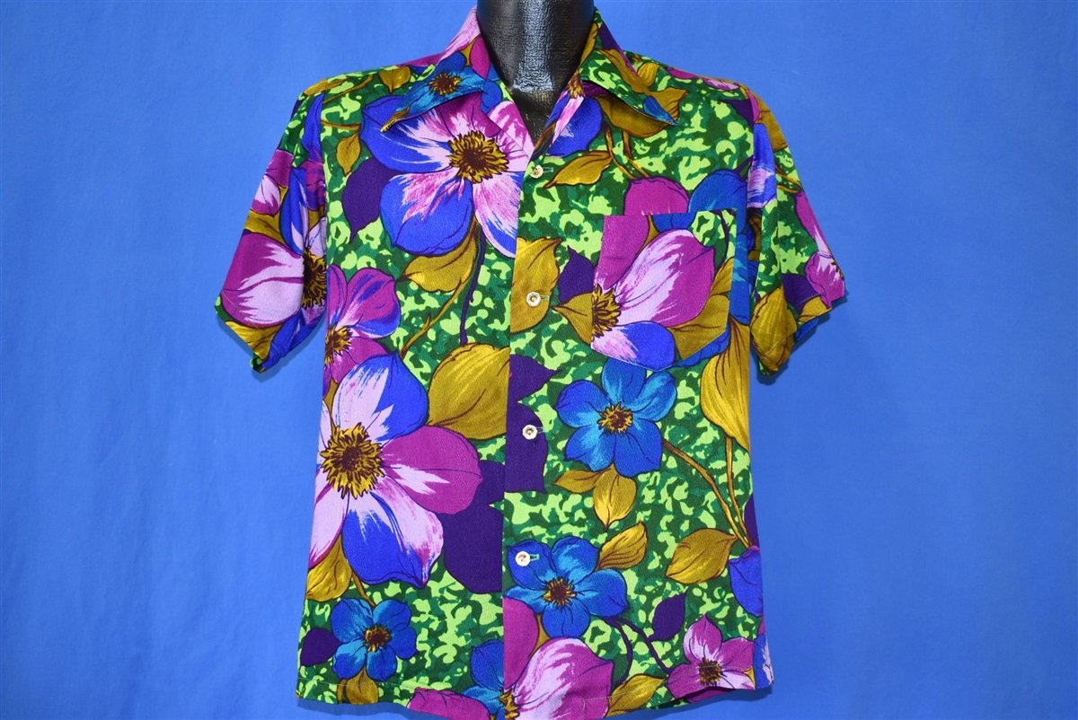 70s Mia Design Floral Aloha Hawaiian Shirt Small product image 2