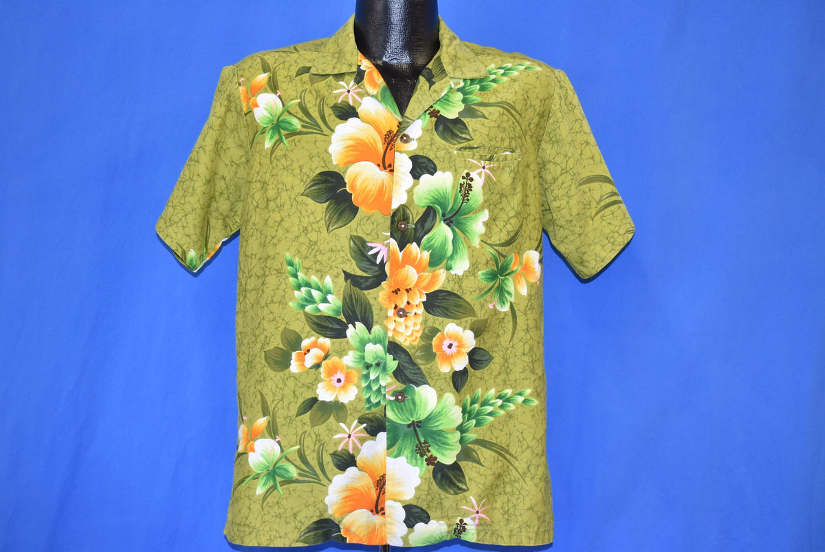 50s Reef Hibiscus Aloha Hawaiian Shirt Medium product image 2