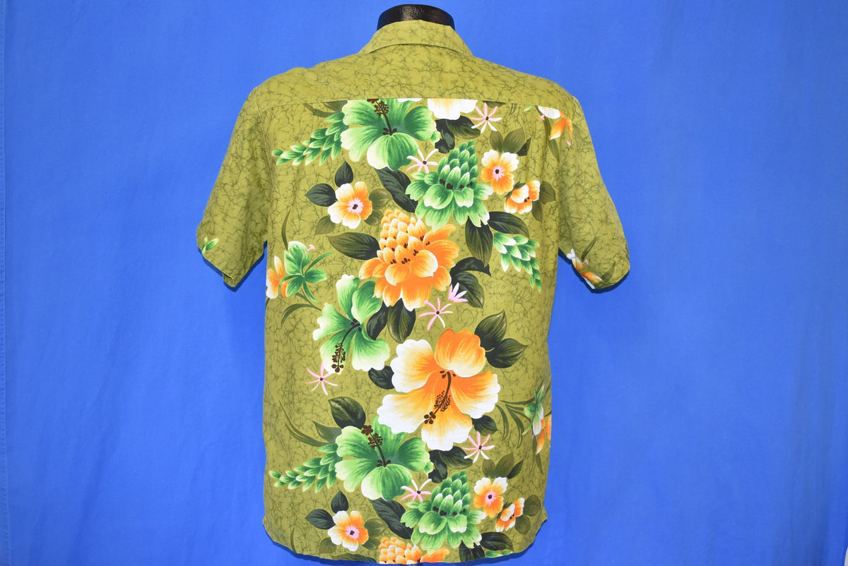 50s Reef Hibiscus Aloha Hawaiian Shirt Medium product image 4