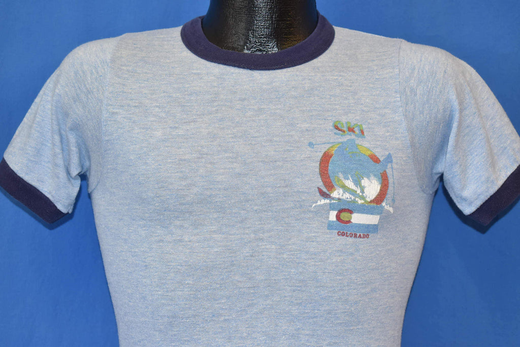 70s Ski Colorado Flag Rockies Rayon Tri Blend Ringer product image 4