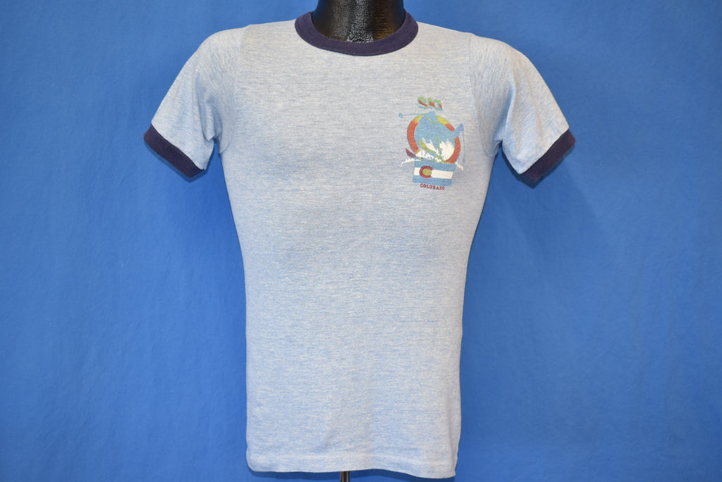 70s Ski Colorado Flag Rockies Rayon Tri Blend Ringer product image 5