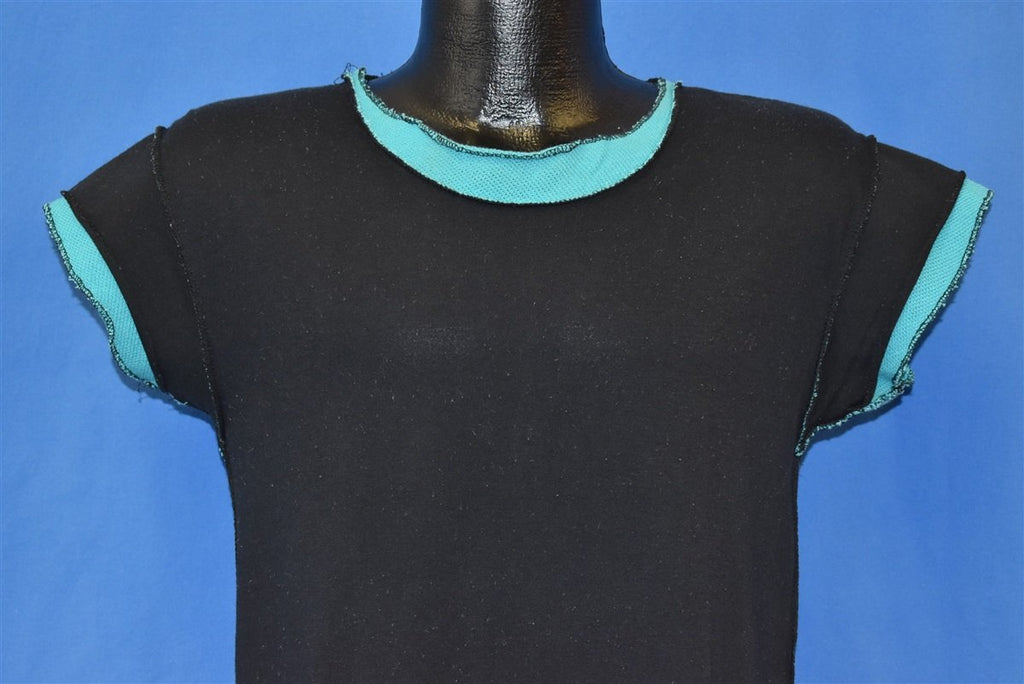 80s Black Blue Mesh Two Tone Foghat Rock n Roll t-shirt product image 1