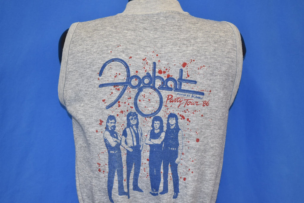 80s Foghat Party Tour 1986 Sleeveless Zip Up Sweatshirt product image 1