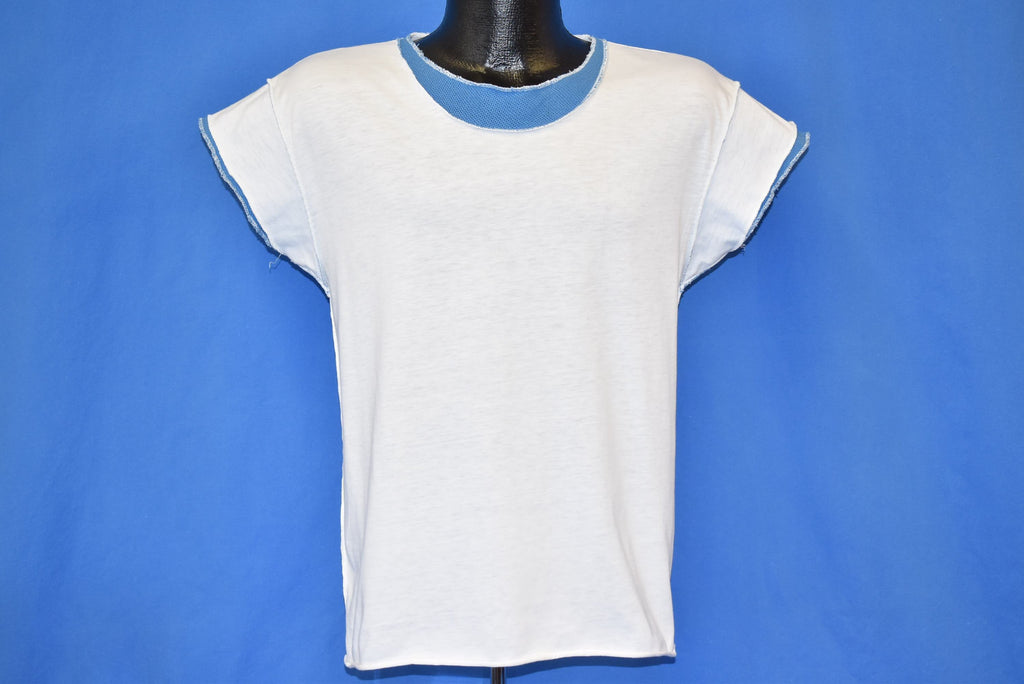 80s White Blue Mesh Two Tone Rocker t-shirt Small product image 4
