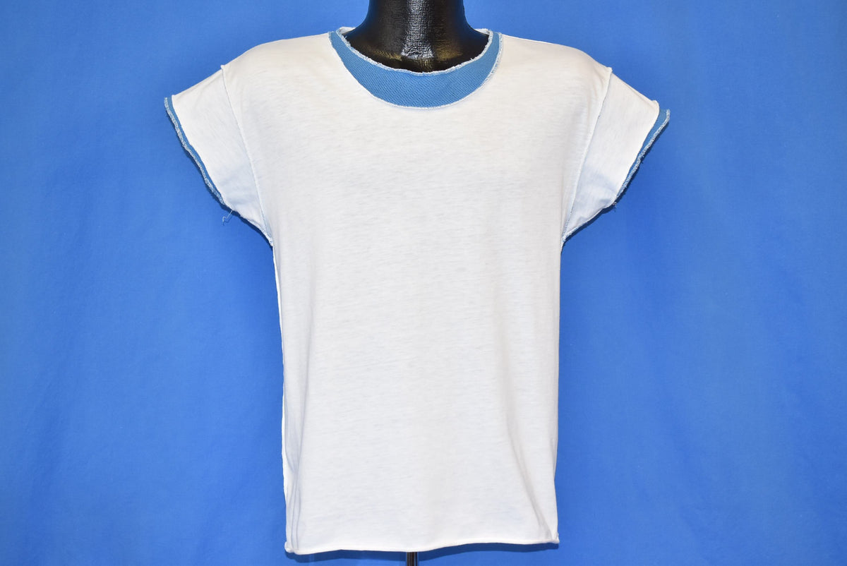 80s White Blue Mesh Two Tone Rocker t-shirt Small product image 4