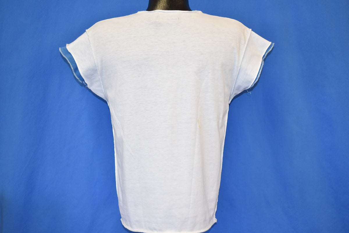 80s White Blue Mesh Two Tone Rocker t-shirt Small product image 5