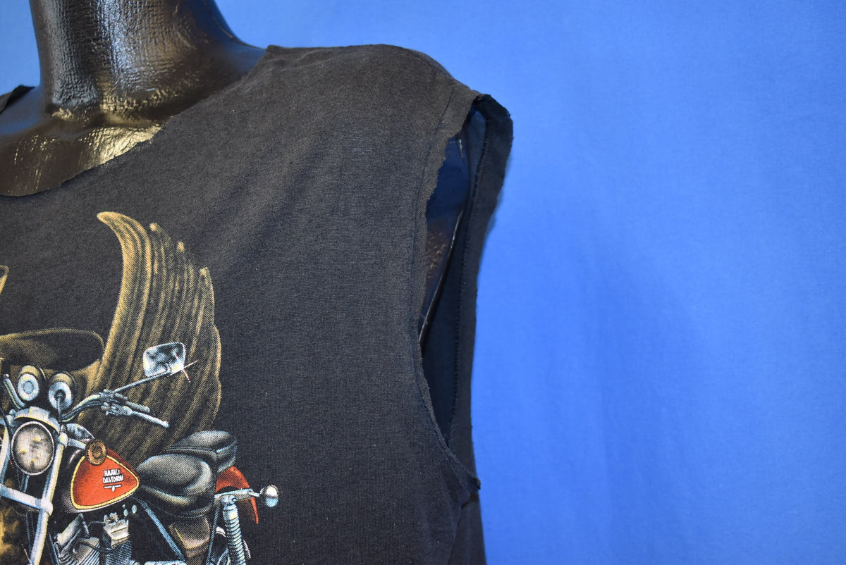 80s 3D Emblem Harley Davidson Live to Ride Sleeveless product image 3