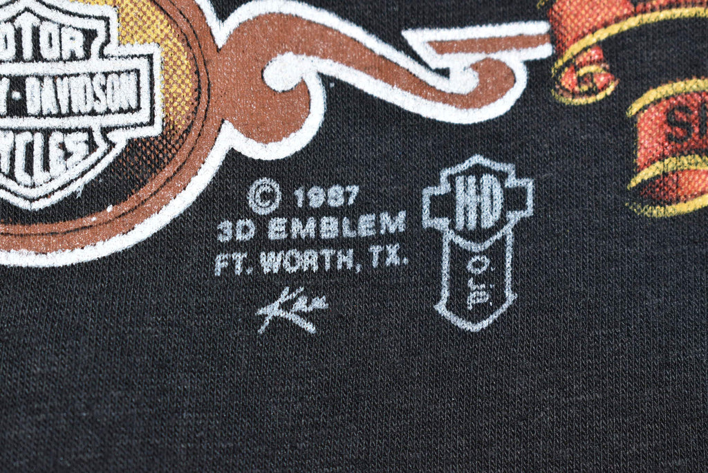 80s 3D Emblem Harley Davidson Motorcycle Supply t-shirt product image 3