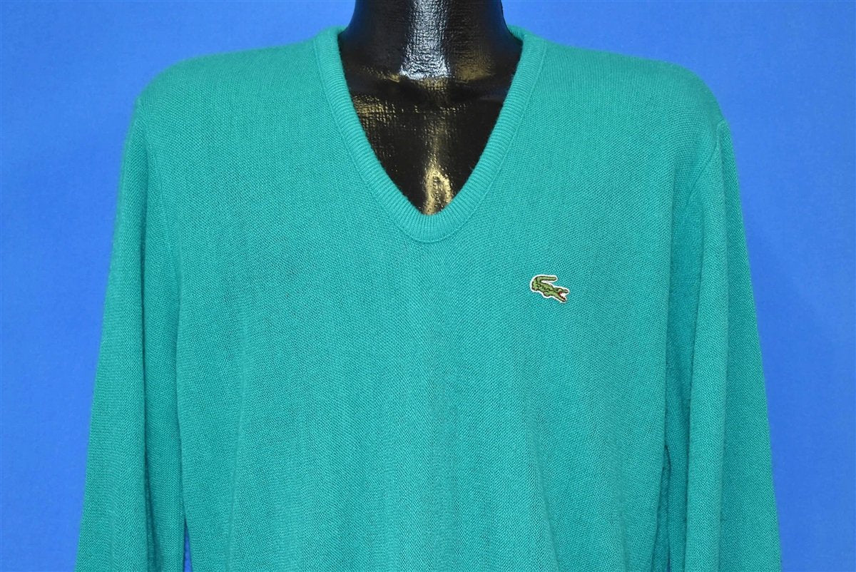 70s Izod Lacoste Teal Pullover Sweater Medium