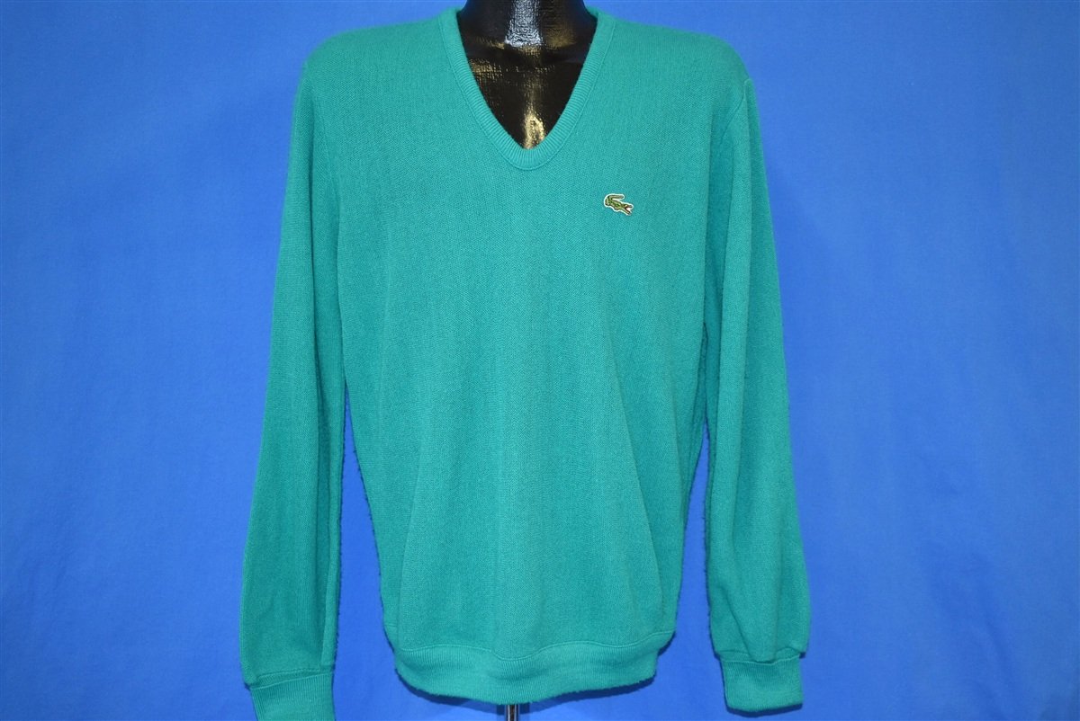 70s Izod Lacoste Teal Pullover Sweater Medium