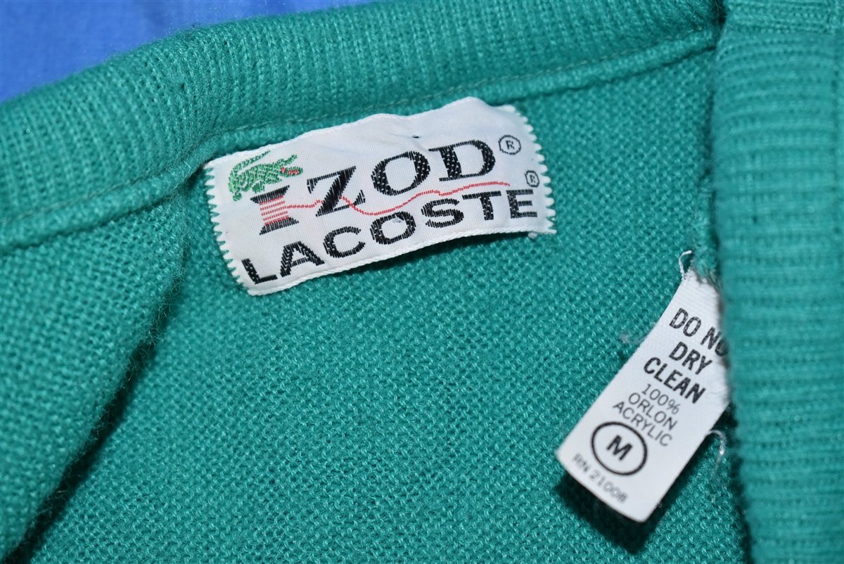 70s Izod Lacoste Teal Pullover Sweater Medium