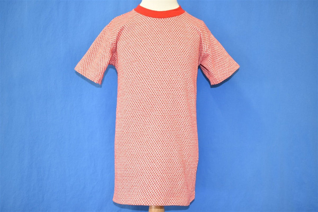 70s Red White Diamond Pattern Knit t-shirt Youth Medium product image 2