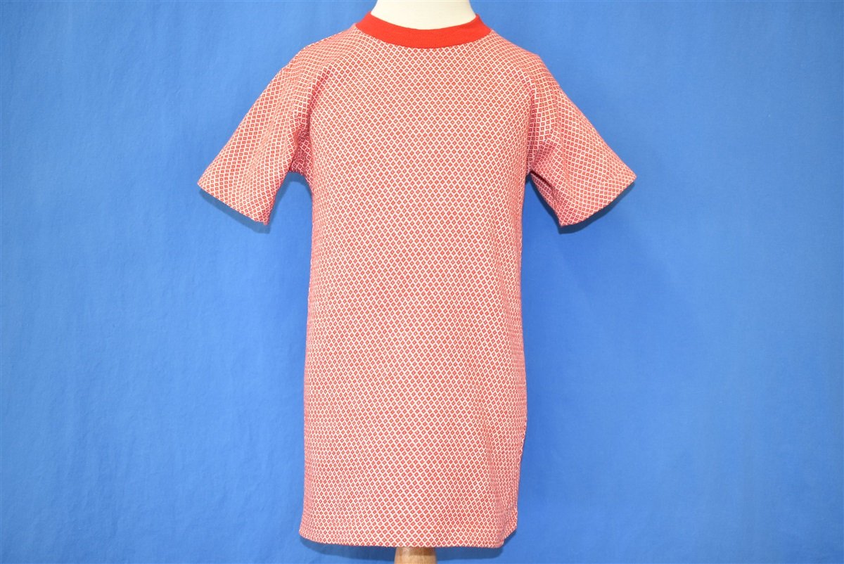 70s Red White Diamond Pattern Knit t-shirt Youth Medium product image 2