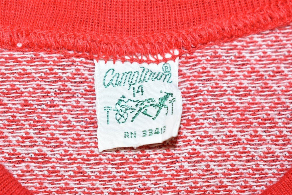 70s Red White Diamond Pattern Knit t-shirt Youth Medium product image 3