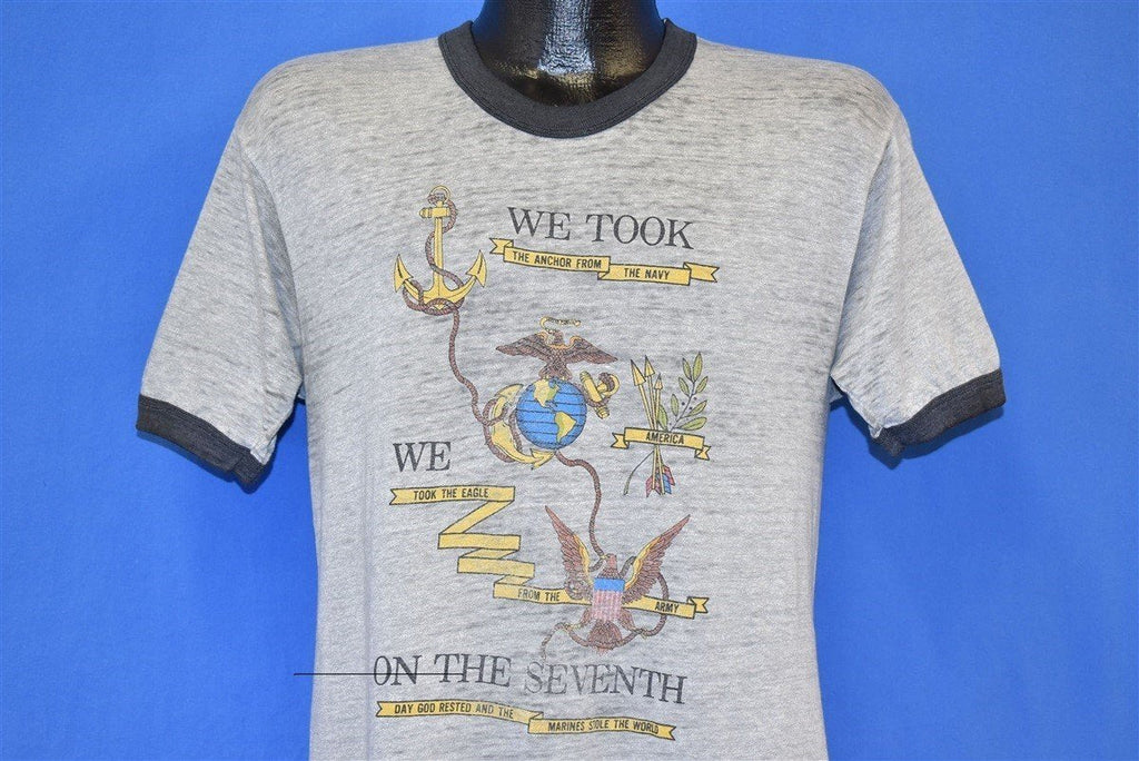 80s U.S. Marines Corps Ringer Distressed t-shirt Medium product image 1