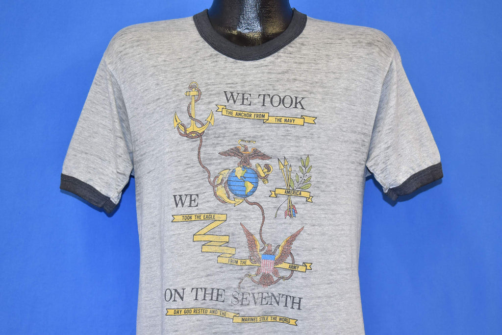 80s U.S. Marines Corps Ringer Distressed t-shirt Medium product image 7