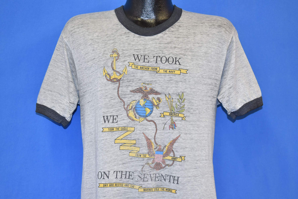 80s U.S. Marines Corps Ringer Distressed t-shirt Medium product image 7