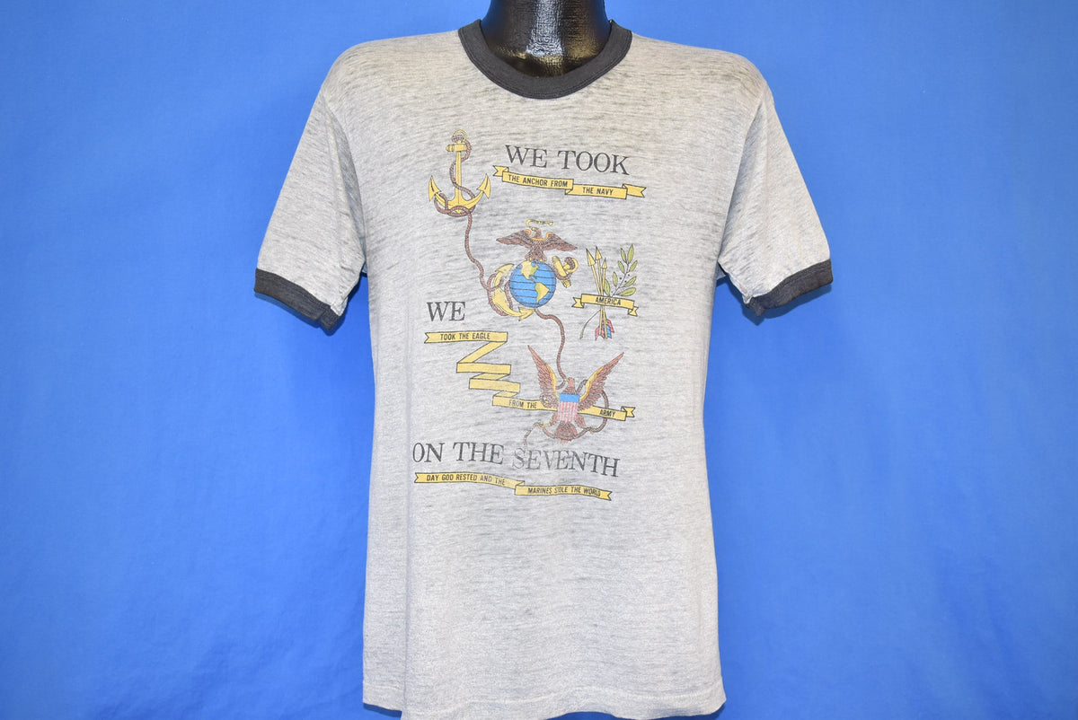 80s U.S. Marines Corps Ringer Distressed t-shirt Medium product image 8