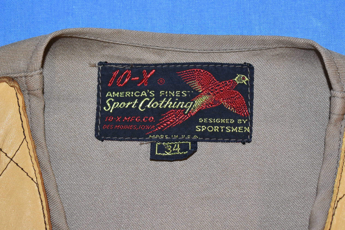 50s 10-X Zipper Front Beige Hunting Vest Small product image 5